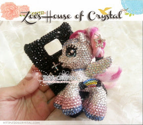 Czech/ Swarovski Cool My Little Pony / Little PEGASUS 3D Crystal BLING Cell Phone Case