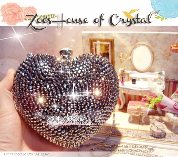 Stylish Bling and Sparkly Crystal Clutch with Little Angle- Bridal / Bridesmaid / Wedding Clutch