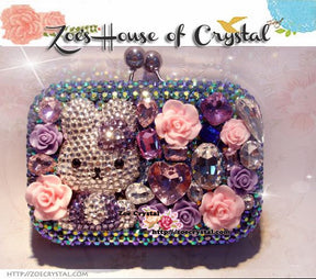 Bling and Sparkly CRYSTAL Clutch with Cute Bunny