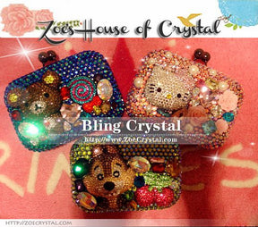 Bling and Sparkly Crystal Clutch with adorable Rillakuma
