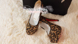 Bling and Sparkly Strass Leopard Print High Heels made of Czech / Swarovski crystals