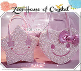 Stylish and Elegant STAR SHAPED bag with SMILEY made with Crystals and Pearls