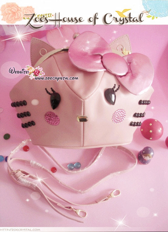 Elegant Bling adn Sparkly Cat / Kitty SHAPED bag with Crystals and Pearls