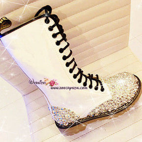 Marten Tall leather Boots with Bling and Sparkly CRYSTAL