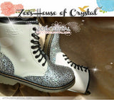 Marten Medium Tall leather Boots with Bling and Sparkly CRYSTAL