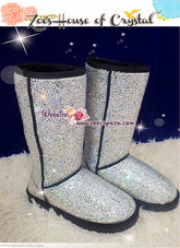 PROMOTION WINTER Bling and Sparkly Strass SheepSkin Wool BOOTS w shinn