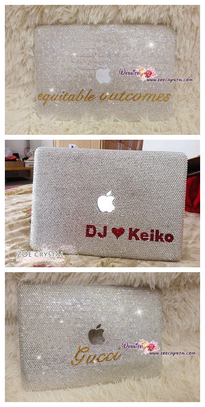 4mm Bedazzled Bling MACBOOK Case / Cover Celeb Kim Kardashian Kylie Jenner in Clear White Crystal