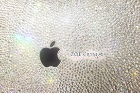 MACBOOK Case / Cover in CLEAR WHITE Crystals Random Sizes Pattern (Air/Pro/Retina)Add Name or Words