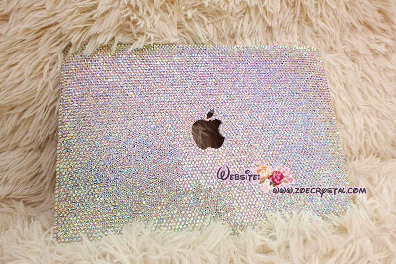 MACBOOK Case Cover Celeb Kim Kardashian Kylie Jenner w Bedazzled Sparkly Shinny Glittery Bling Rainbow Crystal Rhinestone