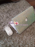 MACBOOK Case Cover Celeb Kim Kardashian Kylie Jenner w Bedazzled Sparkly Shinny Glittery Bling Rainbow Crystal Rhinestone