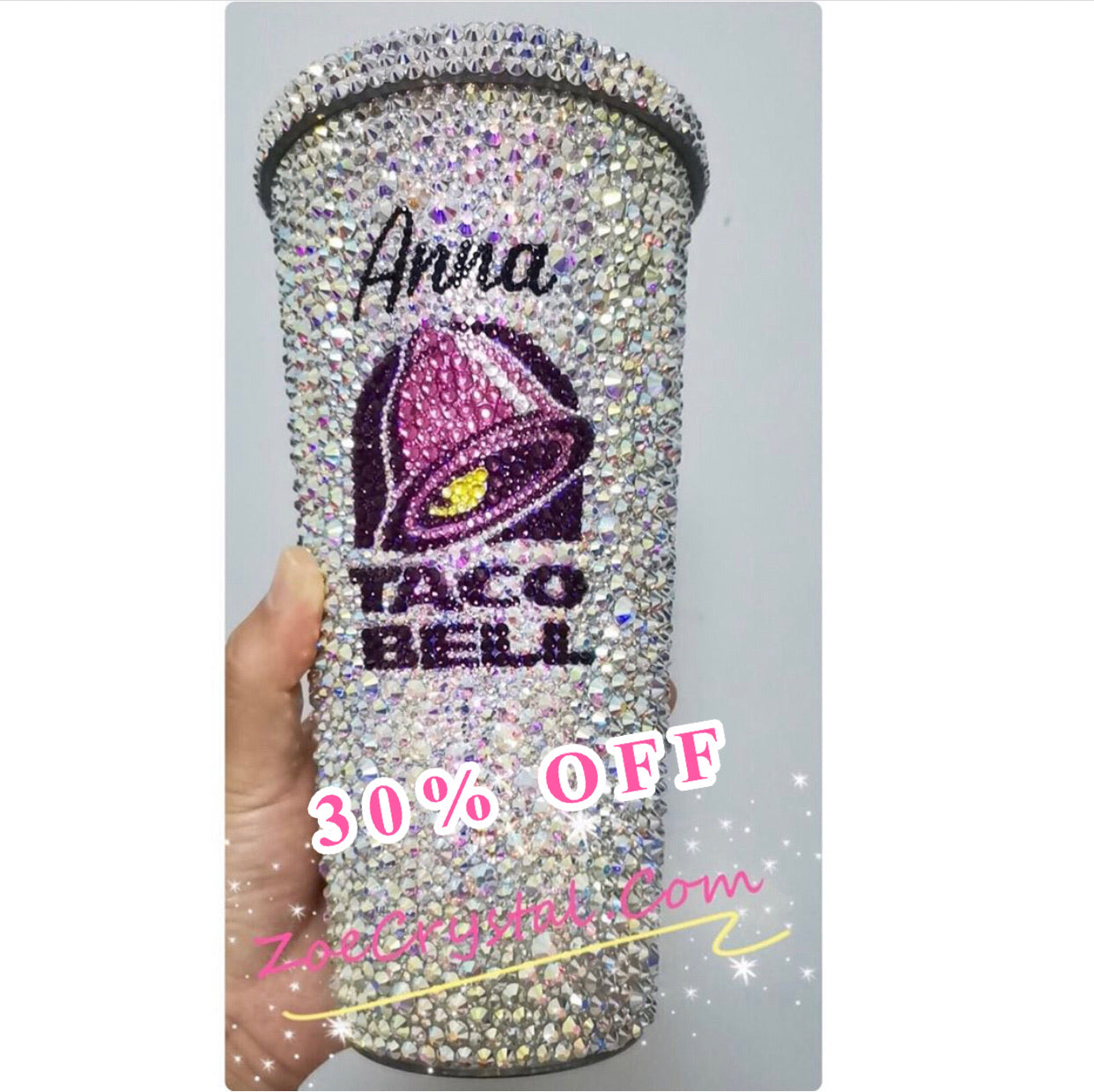 BLING Crystallized Taco bell Cold Cup