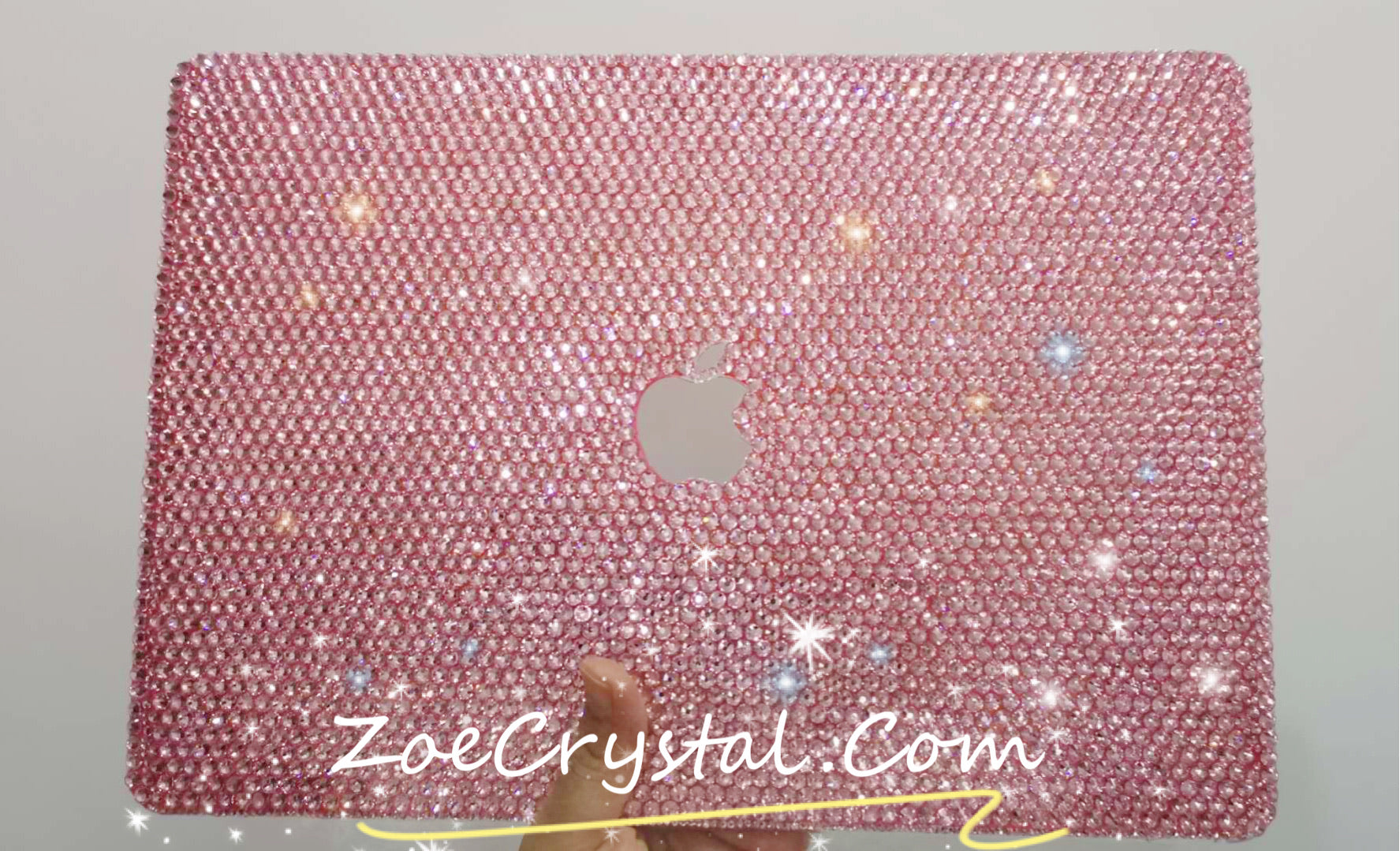 Macbook Rose gold Crystal Case / light pink